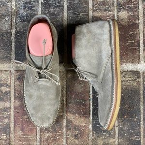 Vince Men Tan Light Nude Suede Leather Casual Thick Stitch Seam Chukka Boots 8.5